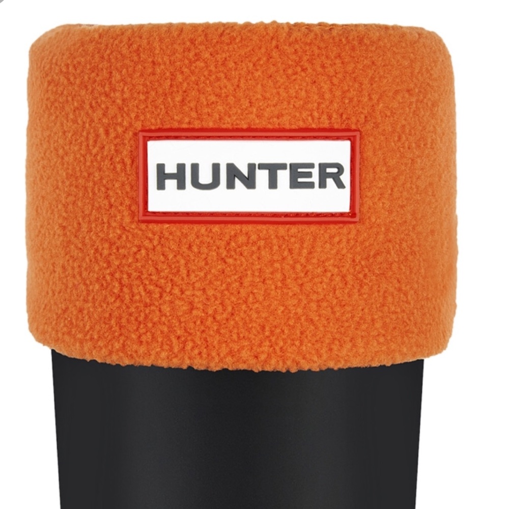 Hunter Kids Orange Fleece Boot Socks with Logo
